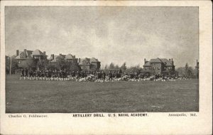 Annapolis Maryland Naval Academy Artillery Drill c1905 Postcard