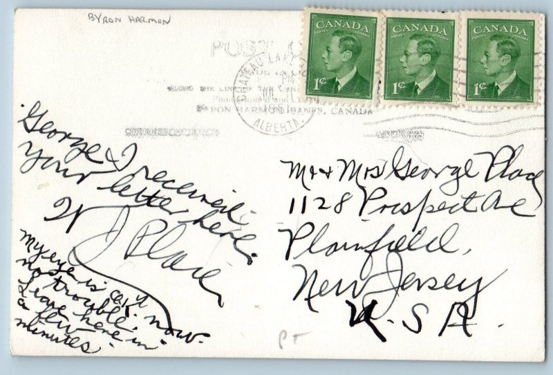 Banff Alberta Canada Postcard Chateau Lake Louise Byron Harmon 1951 RPPC Photo