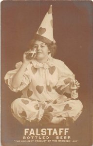 RPPC FALSTAFF BOTTLED BEER CLOWN LEMP ST. LOUIS MISSOURI REAL PHOTO POSTCARD