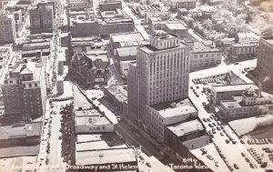 RP: TACOMA, Washington, 1920-1940s; Aerial View Of Broadway & St. Helens