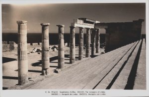 Greece Rhodes Acropolis Of Lindos Vintage Postcard C149