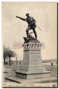 Old Postcard Saint Malo Statue of Robert Sarcouf