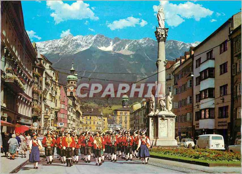 Modern Postcard Innsbruck Maria Theresienstrabe Wiltener Stadtmusik Folklore