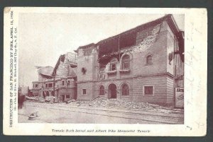 1906 PPC* San Francisco Ca Temple Beth Israel & Albert Pike Memorial See Info