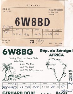 Dakar Senegal Africa 2x QSL Radio Card s