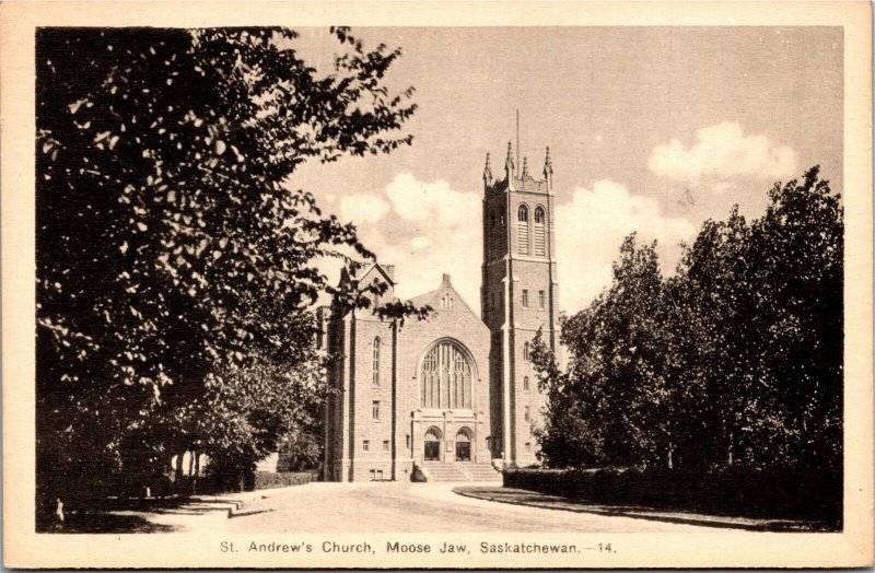 Vintage Postcard SK Moose Jaw St. Andrew's Roman Catholic Church 1940s S102