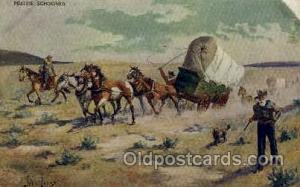 Artist John Innes, Western, Cowboy, Indian,Artist Signed Postcard