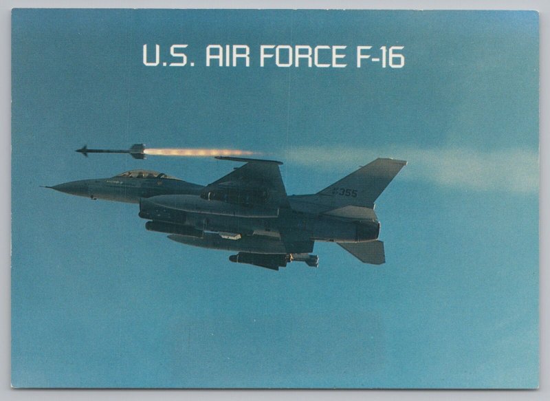 Military~US Air Force F-16 In Air~Continental Postcard 