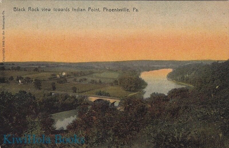 Postcard Black Rock View Indian Point Phoenixville PA