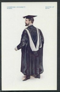 Cambridgeshire Postcard - Cambridge University Robes, Master of Arts   RS15400