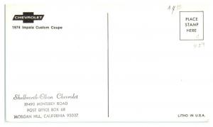 1974 Chevrolet Impala Custom Coupe Postcard *5C