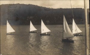 Woodward OK Message & Cancel Sailing Sailboats 1912 Real Photo Postcard