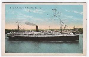 Steamer Lenape Jacksonville Florida 1924 postcard