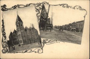 Gadsden AL Split View Broad St. c1905 Postcard