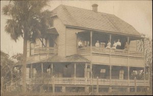 Florida BOARDING HOUSE NEAR TAMPA Written on Back c1910 Real Photo Postcard