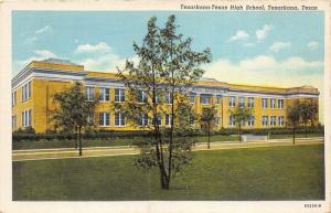 Texarkana Texas High School Building~Small Trees along Road~Hale Parker Postcard