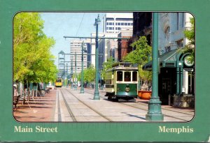 Tennessee Memphis Trolleys On Main Street 1986