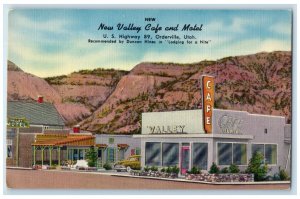 c1940 Valley Cafe Motel Highway National Parks Orderville Utah Vintage Postcard