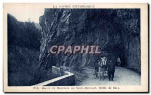 Old Postcard Savoy Picturesque Moutiers Road in St. Bernard Defile of Siex