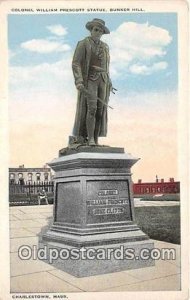 Colonel William Prescott Statue, Bunker Hill Charlestown, Mass Patriotic Unused 