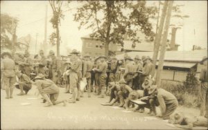 US Army Cartography Map Making Plattsburgh NY? Real Photo Postcard c1910