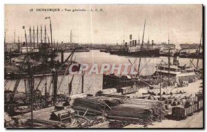 Old Postcard Dunkerque General View Boat