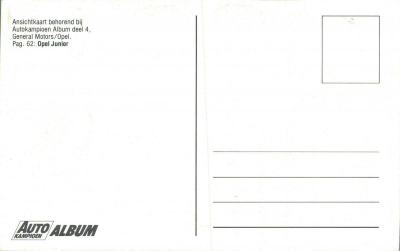 General Motors Opel Junior Vintage Postcard 08.31