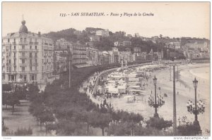 SAN SEBASTIAN, Pais Vasco, Spain, 1900-1910's; Paseo Y Playa De La Concha