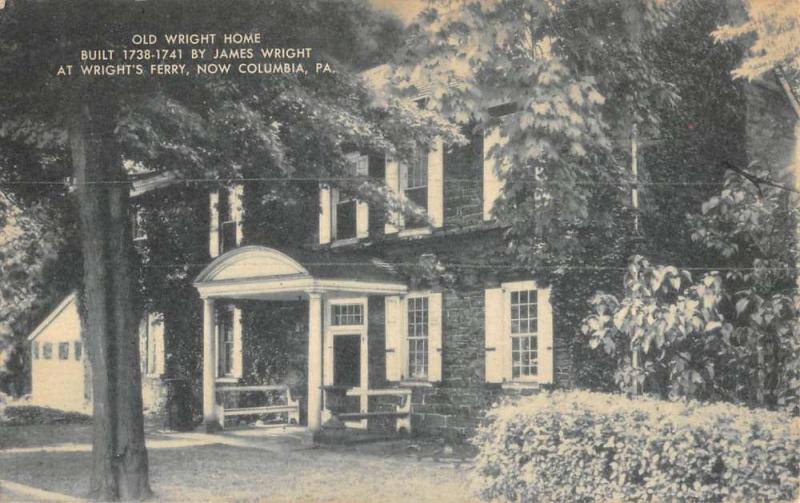 Columbia Pennsylvania Old Wright Home Street View Antique Postcard K58256