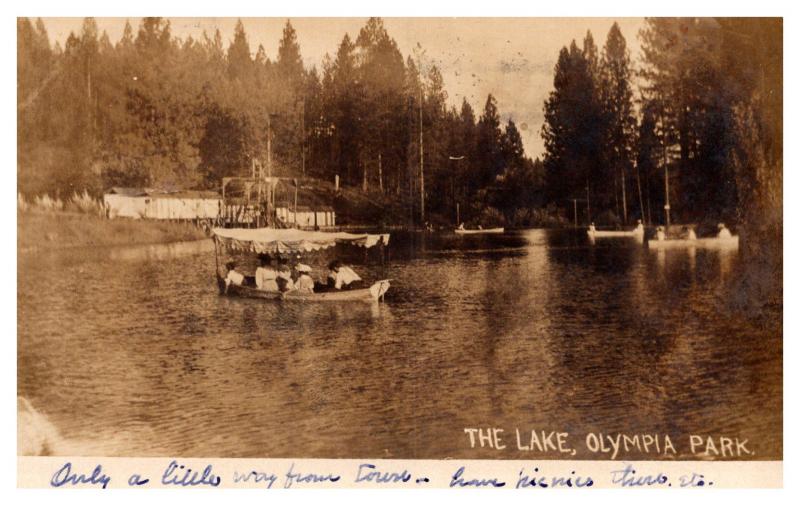 Washington Olympia ,  Park lake with tourist boats , RPC