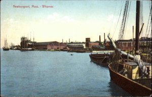 NEWBURYPORT MA Wharves Harbor Scene CAPE COD c1910 Postcard