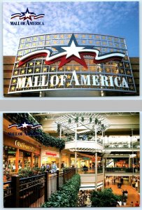 2 Postcards MALL OF AMERICA, Bloomington MN ~ GIANT SIGN Interior  4x6