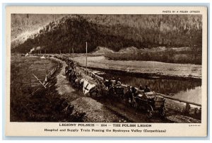 1914 Hospital and Supply Train Passing The Bystrzyca Valley Poland Postcard