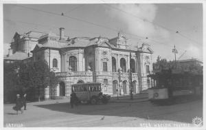 B71533 lativa Riga Tram car tramway Nacion teatris Latvia