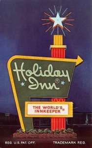 CALHOUN, Georgia GA   HOLIDAY INN HOTEL  Iconic Star Sign  ROADSIDE  Postcard