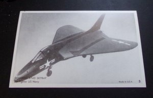 UNUSED POSTCARD - DOUGLAS XF4D SKYRAY, JET FIGHTER, U.S. NAVY