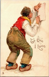 Tuck 100 Valentine To One I Love Dutchman Brundage UDB Vintage Postcard E73