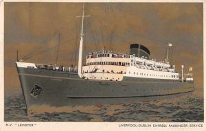 Liverpool Dublin Express MV Leinster Antique Postcard J68822 