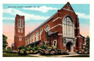 Postcard CHURCH SCENE Kewanee Illinois IL AP5669