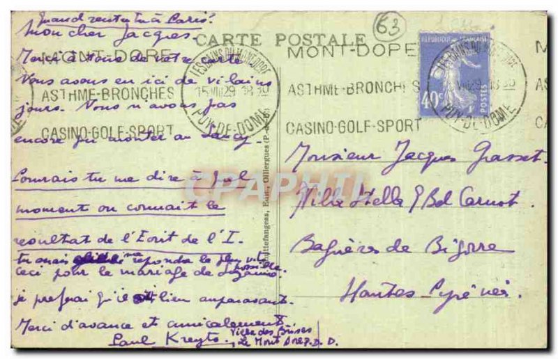 Le Mont Dore - Vallee d & # 39Enfer and Devil Needles - Old Postcard