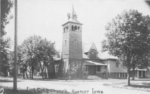 1st Congregational Church Spencer Iowa 1930s RPPC Photo Postcard 20-5963