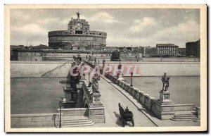 Old Postcard Roma Ponte e Castel Sant'Angelo