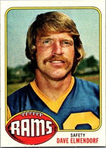 1976 Topps Football Card Dave Elmendorf Los Angeles Rams sk4635