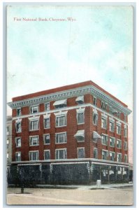 c1910 First National Bank Cheyenne Wyoming WY Unposted Antique Postcard