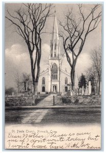 1907 Exterior View St Pauls Church Building Norwalk Connecticut Vintage Postcard