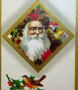 Santa Claus Song Birds 1911 Christmas Postcard Embossed Toronto Ontario Vintage