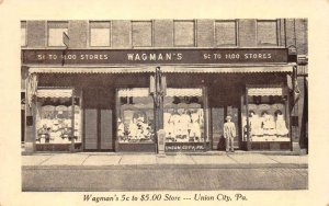 Union City Pennsylvania Wagman's Store Five and Dime Vintage Postcard AA109523