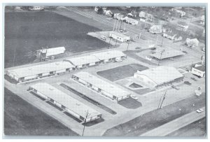 c1960's Aerial View Of White House Inn Exterior Abilene Kansas KS Cars Postcard