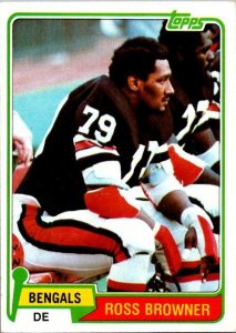 1981 Topps Football Card Ross Browner Cincinnati Bengals s60041