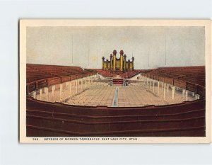 Postcard Interior of Mormon Tabernacle Salt Lake City Utah USA